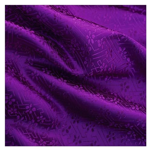 HWJFDC Satin-Stoff, Satin-Kleiderstoff, Brokat, Jacquard-Stoffe für Cheongsam und Kimono, Material für DIY-Nähtaschen (Ziluolan) von HWJFDC