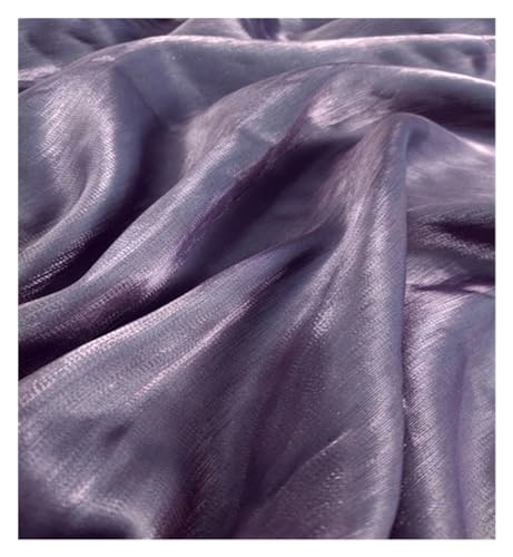 HWJFDC Satin-Stoff, farbiger Glas-Seiden-Satin-Farbverlauf, Kleid, Hochzeit, helles Gesicht, Babykleidung, Stoff, DIY, Meerjungfrauen-Hintergrund, Tischdecke (Rose Lila) von HWJFDC