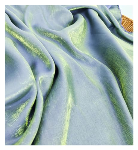 HWJFDC Satin-Stoff, farbiger Glas-Seiden-Satin-Farbverlauf, Kleid, Hochzeit, helles Gesicht, Babykleidung, Stoff, DIY, Meerjungfrauen-Hintergrund, Tischdecke (Smaragd) von HWJFDC