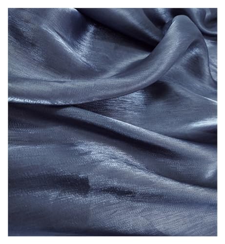 HWJFDC Satin-Stoff, farbiger Glas-Seiden-Satin-Farbverlauf, Kleid, Hochzeit, helles Gesicht, Babykleidung, Stoff, DIY, Meerjungfrauen-Hintergrund, Tischdecke (Sternenhimmelblau) von HWJFDC