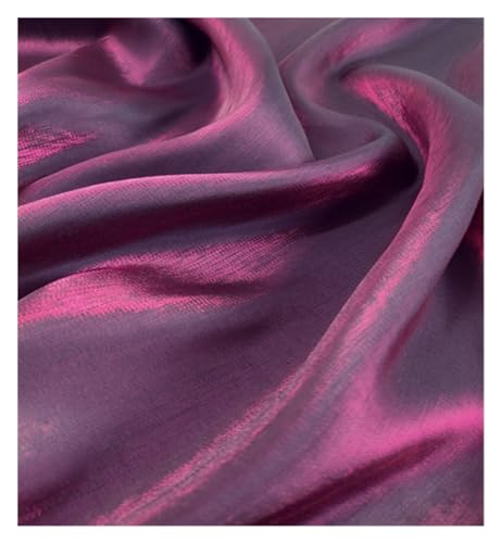 HWJFDC Satin-Stoff, farbiger Glas-Seiden-Satin-Farbverlauf, Kleid, Hochzeit, helles Gesicht, Babykleidung, Stoff, DIY, Meerjungfrauen-Hintergrund, Tischdecke (Weinrot) von HWJFDC