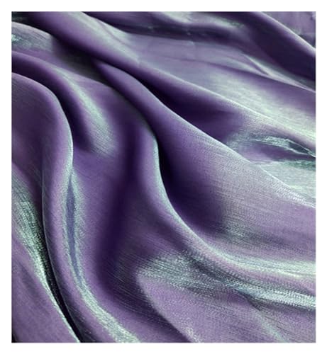 HWJFDC Satin-Stoff, farbiger Glas-Seiden-Satin-Farbverlauf, Kleid, Hochzeit, helles Gesicht, Babykleidung, Stoff, DIY, Meerjungfrauen-Hintergrund, Tischdecke (dunkelviolett) von HWJFDC