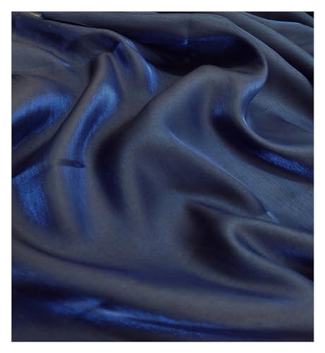 HWJFDC Satin-Stoff, farbiger Glas-Seiden-Satin-Farbverlauf, Kleid, Hochzeit, helles Gesicht, Babykleidung, Stoff, DIY, Meerjungfrauen-Hintergrund, Tischdecke (edles Blau) von HWJFDC