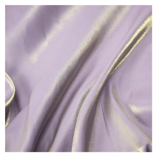 HWJFDC Satin-Stoff, farbiger Glas-Seiden-Satin-Farbverlauf, Kleid, Hochzeit, helles Gesicht, Babykleidung, Stoff, DIY, Meerjungfrauen-Hintergrund, Tischdecke (goldene Seide, lila) von HWJFDC