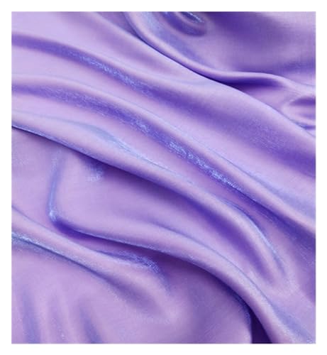 HWJFDC Satin-Stoff, farbiger Glas-Seiden-Satin-Farbverlauf, Kleid, Hochzeit, helles Gesicht, Babykleidung, Stoff, DIY, Meerjungfrauen-Hintergrund, Tischdecke (hellviolett) von HWJFDC