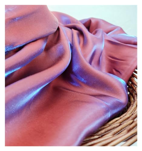 HWJFDC Satin-Stoff, farbiger Glas-Seiden-Satin-Farbverlauf, Kleid, Hochzeit, helles Gesicht, Babykleidung, Stoff, DIY, Meerjungfrauen-Hintergrund, Tischdecke (magische Farbe zeigt Rot) von HWJFDC