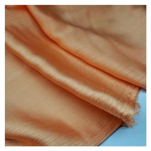 HWJFDC Satin-Stoff, glänzender Krepp-Chiffon, Satinkleid, fallendes Hemd, Hose, Material, einfarbig, Schal, weicher Stoff (11 Orange) von HWJFDC