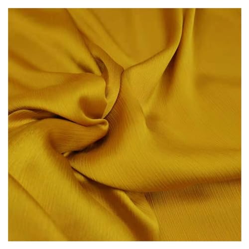 HWJFDC Satin-Stoff, glänzender Krepp-Chiffon, Satinkleid, fallendes Hemd, Hose, Material, einfarbig, Schal, weicher Stoff (18 goldfarben) von HWJFDC