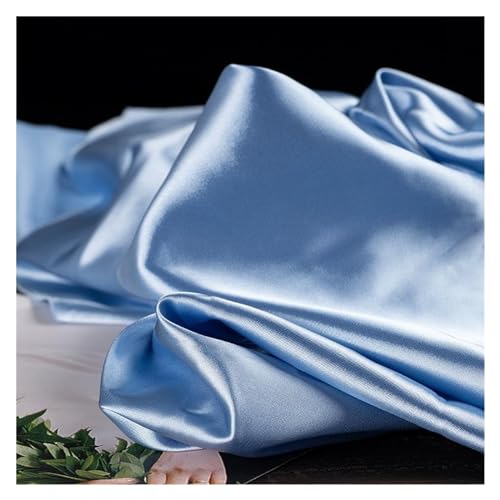 HWJFDC Satinstoff, seidig, heller Satin-Stoff zum Nähen, weich, glänzend, mittelschwer, geeignet für Kleider oder Polstermöbel, 14,150 x 2,7 m von HWJFDC