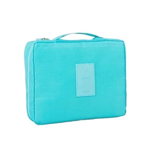 HWJFDC Stricktasche Tragbare Aufbewahrungstasche for Handarbeiten, Netzteilertasche, Organizer for Garnstrickwerkzeuge, Aufbewahrung von DIY-Bekleidung, Reise-Kulturtasche(Sky Blue) von HWJFDC