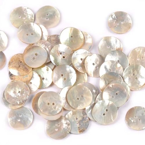 Knöpfe 50Pcs Natural Mother Of Pearl Shell Decorative Buttons For Scrapbooking Sewing DIY Crafts Handwork Accessories Home Decoration(Thickened up,23mm) von HWJFDC