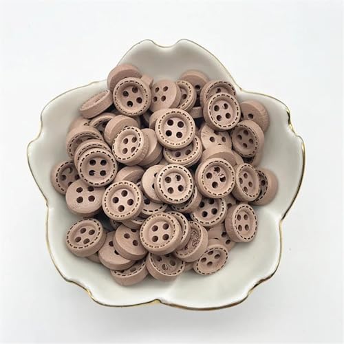 Knöpfe 50pcs 10mm 4hole Mini Color Kids Buttons Wood Buttons Clothing Wedding Decoration Sewing Accessories(10) von HWJFDC