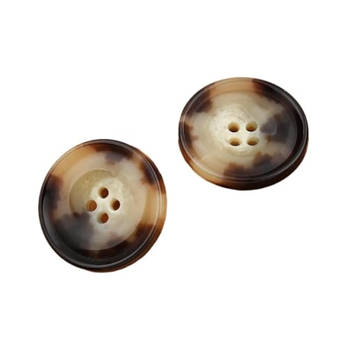 Knöpfe Vintage Resin Imitation Horn Black Large Buttons For Clothing Sweater Suit Coat DIY Scrapbooking Sewing Accessories(Brown,1pcs 20mm) von HWJFDC