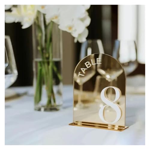 Tischnummern Hochzeit Tischnummern for Hochzeiten, verspiegelt, 3D-Tischnummern, Tischdekoration for Hochzeiten, Tischnummern mit Ständer(Table 1-10) von HWJFDC
