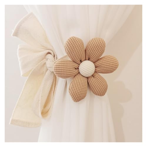 Verdrehte Gardinenhalter 3PC Blume Vorhang Raffhalter Fenster Vorhang Schnalle Clip Kinderzimmer Hängen Vorhang Halter Raffhalter Vorhang Zubehör Dekor(Khaki) von HWJFDC