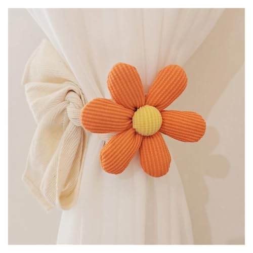 Verdrehte Gardinenhalter 3PC Blume Vorhang Raffhalter Fenster Vorhang Schnalle Clip Kinderzimmer Hängen Vorhang Halter Raffhalter Vorhang Zubehör Dekor(Orange) von HWJFDC