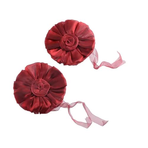 Verdrehte Gardinenhalter 4 Stück Fashion Voile Drape Tieback Tieback Tie Holder Home Decor Rose Flower Window Curtain(Red) von HWJFDC