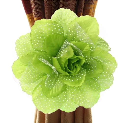 Verdrehte Gardinenhalter 4 Stück Seide Pfingstrose Blume Fenster Vorhang Riemen Vorhang Clip Vorhang Halter Raffhalter Schnalle Clips Hängen Raffhalter Vorhang Home Decor(Green 13x50cm) von HWJFDC