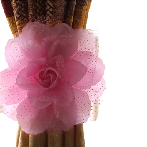 Verdrehte Gardinenhalter 4 stücke Pfingstrose Blume Fenster Vorhang Riemen Vorhang Clip Vorhang Halter Raffhalter Schnalle Clips Hängen Raffhalter Vorhang Hause Decor(Pink) von HWJFDC