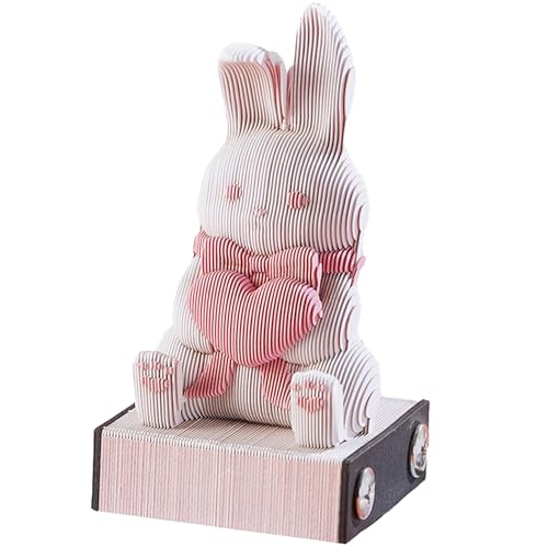 3D -Memo -Pad exquisit elegant dekorativ 3D Notepad Büro Wohnzimmer Desk Memo Pad Geschenk für Kollegen Freund, Bunny Calendar von HWXZUUO