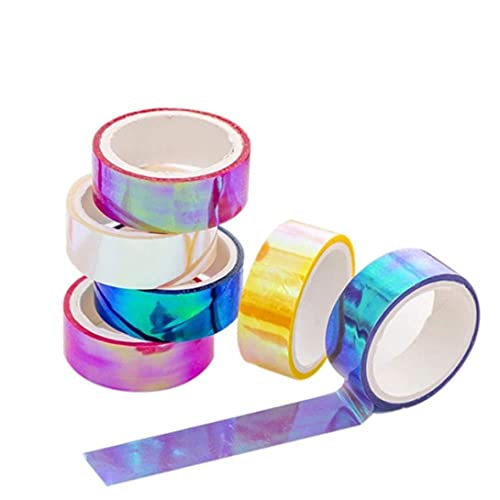 Farbige Klebeband DIY wasserdichte selbstklebende farbenfrohe rhythmische Gymnastik Bastelband 6Rolls Buntes Klebeband Rollen Rollen von HWXZUUO