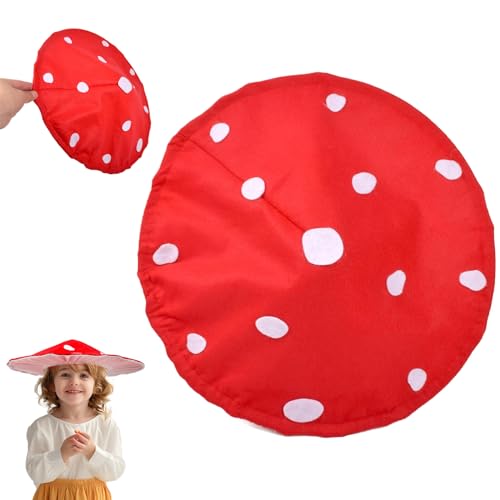 HWXZUUO Pilzhut -Cosplay für Kinder 16 '' skurriler Pilzhut leicht zu tragenes Mushroom Fairy Kostüm mit elastischer Band für Cosplay -Bühnenauftritte, Pilzhut Cosplay von HWXZUUO