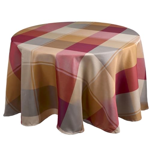 HWXZUUO Table Cloth Round Cover, 70 Inch Dust & Water Proof Plaid Tablecloth, Washable Polyester Checkered Round Table Cover for Dining Table, Coffee Table or Other Round Table Plaid Tablecloth von HWXZUUO