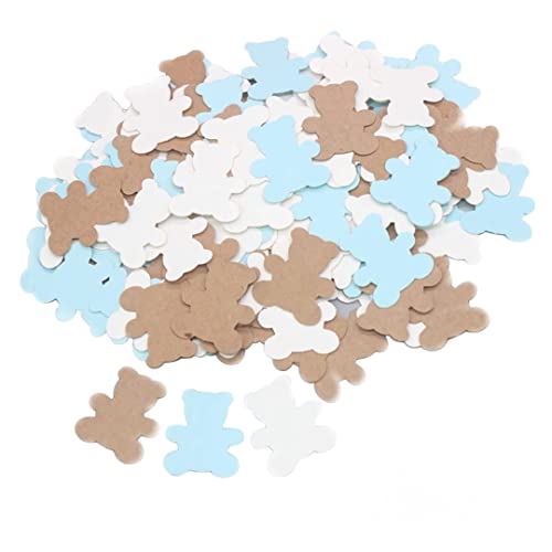 Party Confetti Confetti Kraft Brow Bär Babyparty Konfetti für Geburtstagsfeier Dekoration Blau 300pcs (zufällige Farbe) Geburtstag von HWXZUUO