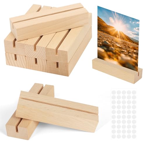 HXC Tischkartenhalter aus Holz, Tischnummernhalter, Tischkartenständer für Hochzeit, Tisch, Name, Nummer, Bilder, Memos, Notizen, Fotos, 10 Stück von HXC