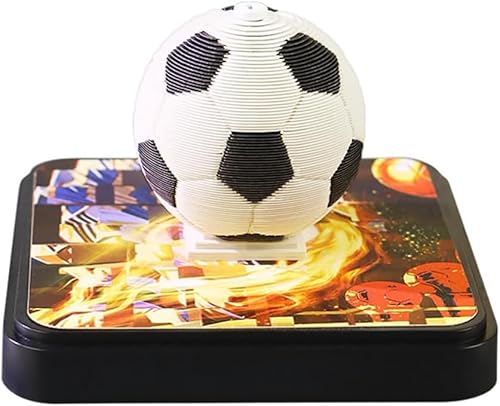 3D-Notizblock, 3D Kalender Abreißen 2025, 2025 Tischkalender-Notizblock mit Licht, Papierskulptur Desktop Ornament (Fußball ohne Licht) von HXCQYGL