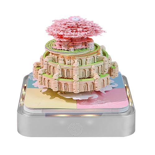 3D-Notizblock, 3D Kalender Abreißen 2025, 2025 Tischkalender-Notizblock mit Licht, Papierskulptur Desktop Ornament (Schloss im Himmel mit Licht) von HXCQYGL