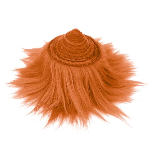 Furry Faux Kunstleder Plüsch Orangefarbenes, 2x80 Zoll Kunstfell Zum Basteln, Faux Fur,Fell Stoff, Craft Plüschstoff, Langhaarplüsch Orangefarbenes fur Wichtelbart Santa Hair Dwarf DIY Dekoration von HXJDAM