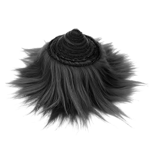 Furry Faux Kunstleder Plüsch Schwarz, 2x80 Zoll Kunstfell Zum Basteln, Faux Fur,Fell Stoff, Craft Plüschstoff, Langhaarplüsch Schwarz fur Wichtelbart Santa Hair Dwarf DIY Dekoration von HXJDAM