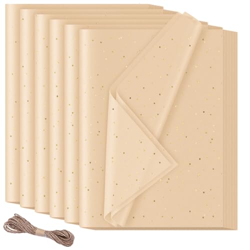 HXJDAM 30 Blatt Glitter Seidenpapier Verpackungsmaterial, Seidenpapier Braun 50x70 cm, Glitzerpapier Geschenkpapier Braun, Tissue Paper für Geschenkverpackungen Füller, Kunsthandwerk, Geburtstag von HXJDAM