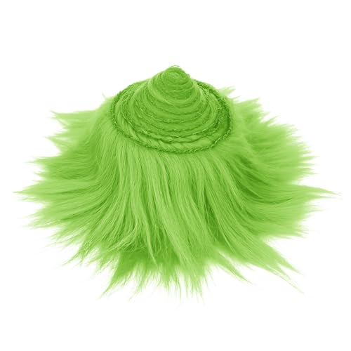 HXJDAM Furry Faux Kunstleder Plüsch, 2 x 80 Zoll Kunstfell Zum Basteln, Craft Plüschstoff, Plüsch Kunstfellstoff Langhaarplüsch fur Wichtelbart Santa Hair Dwarf DIY Dekoration. Grünes von HXJDAM