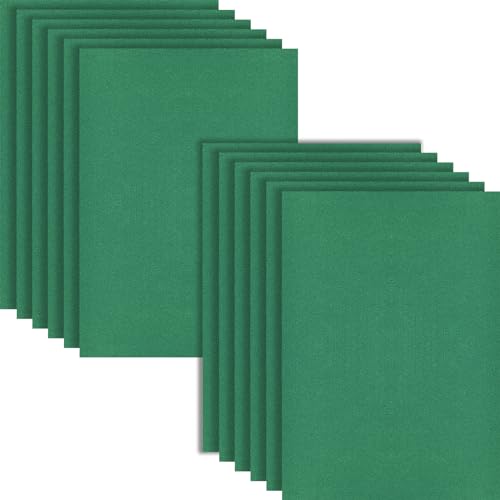 HXJDAM Steifer Filz 2mm Filzmatte, 12 Stücke Bastelfilz, 20x30cmx2mm Dickes Filz zum Basteln, Filzstoff Quadrate für DIY Projekt (Filz Grasgrün) von HXJDAM