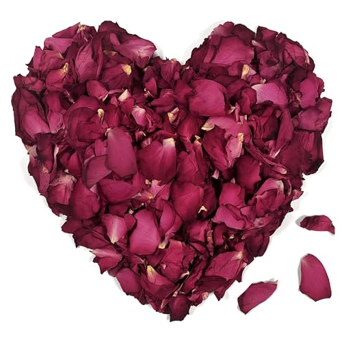 HXJDAM getrocknete rosenblätter 500g, blütenblätter hochzeit,blütenkonfetti Hochzeit, 100% Natürliche getrocknete rosenblüten für für Hochzeit Konfetti Fußbad Körperbad Spa Geburtstagsantragsfeiern. von HXJDAM