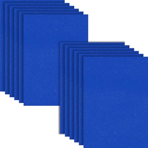 Steifer Filz 2mm Filzmatte, 12 Stücke Bastelfilz, 20x30cmx2mm Dickes Filz zum Basteln, Filzstoff Quadrate für DIY Projekt (Filz Tiefblau) von HXJDAM