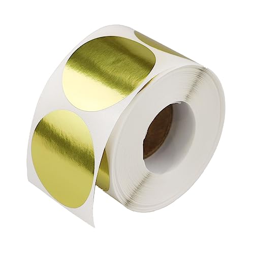 Runde Farbcodierungspunkt-Etiketten, goldene Kreis-Aufkleber, Umschlag-Aufkleber, 3,8 cm, Metallic-Folie, goldene Aufkleber, große Punkte, Aufkleber, Klebeetiketten, Buchaufkleber, Etiketten für Box, von HXMJIED