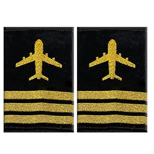 1 Set Kapitän Epauletten Fluguniform Epaulet für Flugkapitän Cosplay Kostüm Zubehör Luftfahrt Epauletten von HXNH