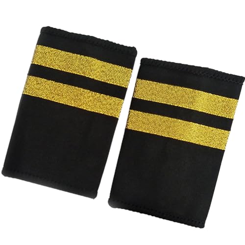 1 Set Kapitän Epauletten Kapitän Uniform Gold Streifen Epaulet für Kapitän Kapitän Cosplay Kostüm Zubehör Kapitän Epauletten von HXNH