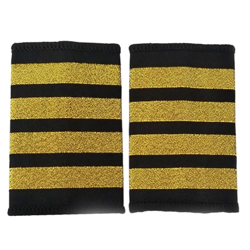 1 Set Kapitän Epauletten Kapitän Uniform Gold Streifen Epaulet für Kapitän Kapitän Cosplay Kostüm Zubehör Kapitän Epauletten von HXNH