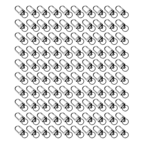 100 Stück zarte Kirsite-Drehgelenk-Clips, Karabinerhaken, Wirbel, Trigger, Hundeschnalle, Schlüsselanhänger für kreative Projekte von HXNH