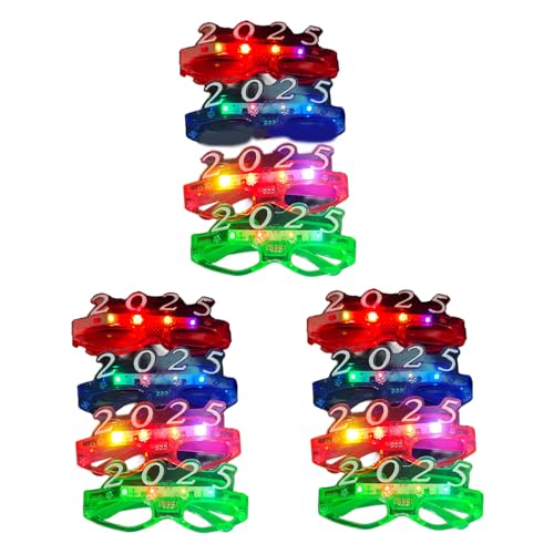 HXNH LED Silvester Party Glas blinkende Brillen Silvester Feier Zubehör Brillen Goodies Taschenfüller 12 Stück von HXNH