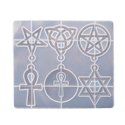 Hexagramm Spirituelles Amulett Anhänger Harz Gießform Pentagramm Stern Form Schmuckherstellung Werkzeuge von HXNH