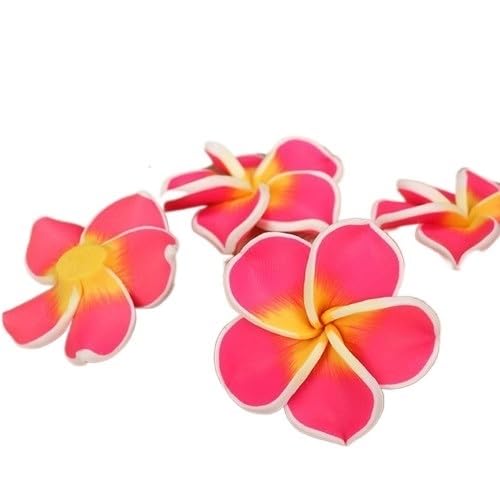 HXSCOO 10 Teile/lose 35mm Polymer Clay Plumeria Frangipani Blumen Perlen for DIY Hawaiian Ohrringe Halskette Urlaub Schmuck Handwerk Machen (Color : Peach) von HXSCOO