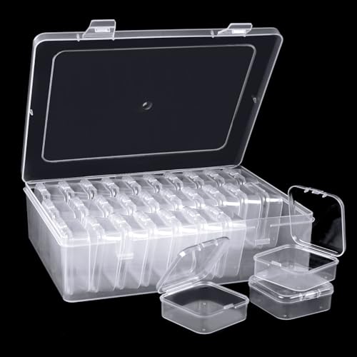 HXSEMAYIG 31 x Perlen-Organizer-Box, kleine Perlen-Organizer und Aufbewahrungsbehälter, Kunststoff, transparent, 2 Stück von HXSEMAYIG