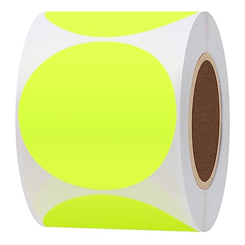 Hylabelest 51mm Runde leere Fluoreszierendes Gelb Paster Aufkleber Insgesamt 300 Punkte Target Selbstklebend pro Rolle von HYBSK