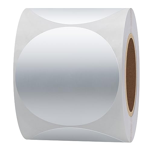 Hylabelest 51 mm runde Papieraufkleber, Etiketten Verpackungsdichtungen, Handwerk, Hochzeit, Etikett, Topper-Etiketten, 300 Pro Rolle 1 roll (silber) von HYBSK