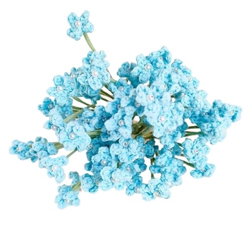 HYBZDKEOP，Gestrickte Blumen，Häkelblumen, 47cm Artificial Handmade Wedding Birthday Bouquet Decoration Arrangement Home Garden Fake Flower(Blue) von HYBZDKEOP